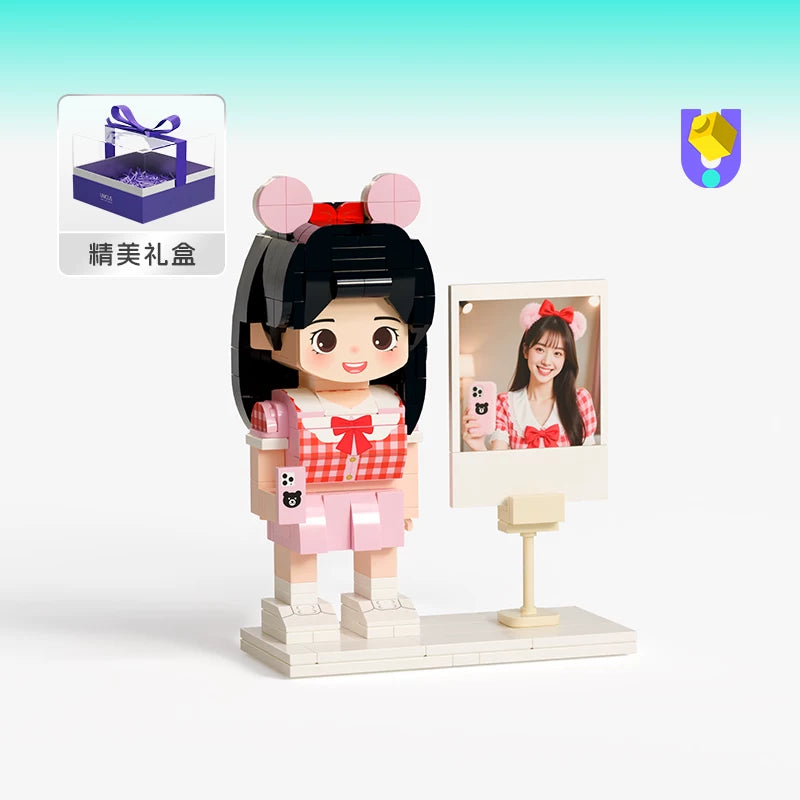 Photo building block custom portrait couple girlfriend DIY handmade birthday gift creative doll
