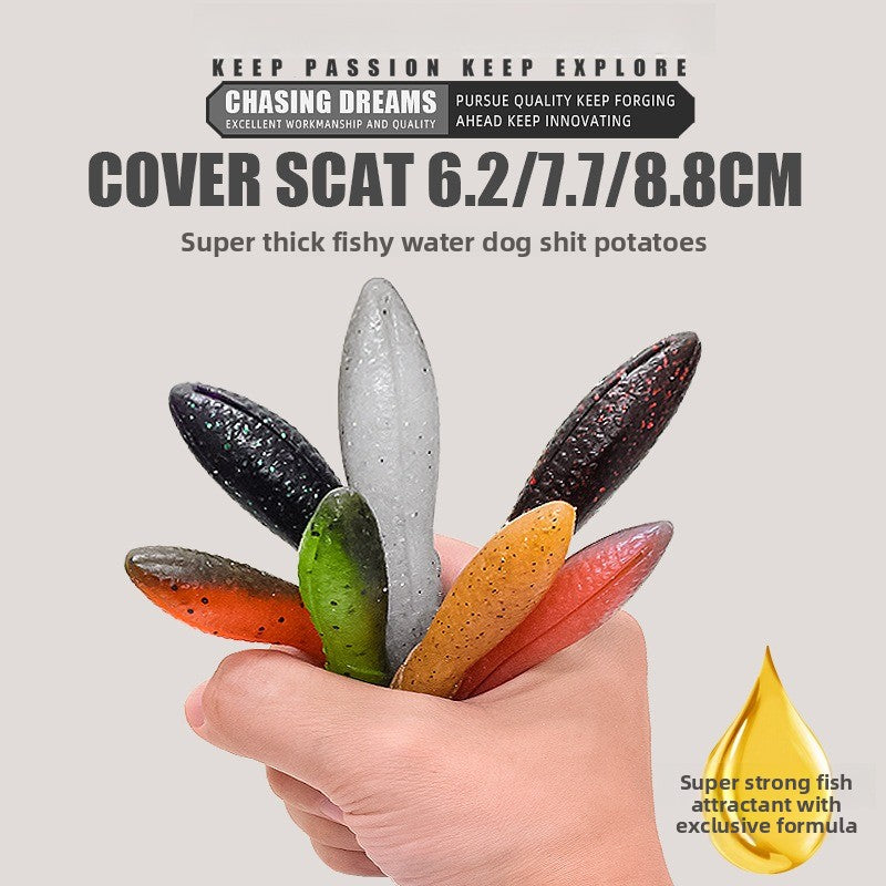 Soft potato lures, weightless design, high specific gravity, strong fishy flavor with salt added, artificial lures for black bass fishing, lures for lure fishing
