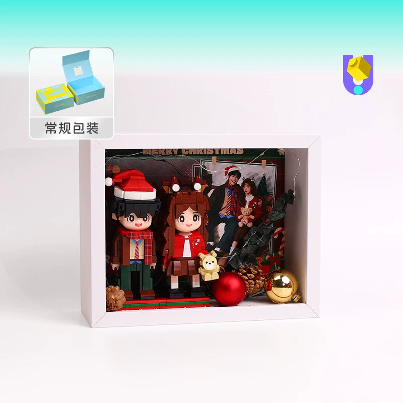 Photo frame photo custom portrait building block ornament couple birthday DIY figure gift for girlfriend