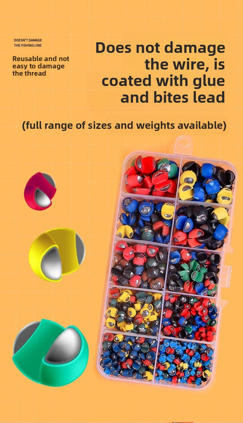 New type of rubber-coated bite lead luya with lead micro-lead opening does not hurt the line fishing lead sub-line rock fishing raft fishing gear supplies