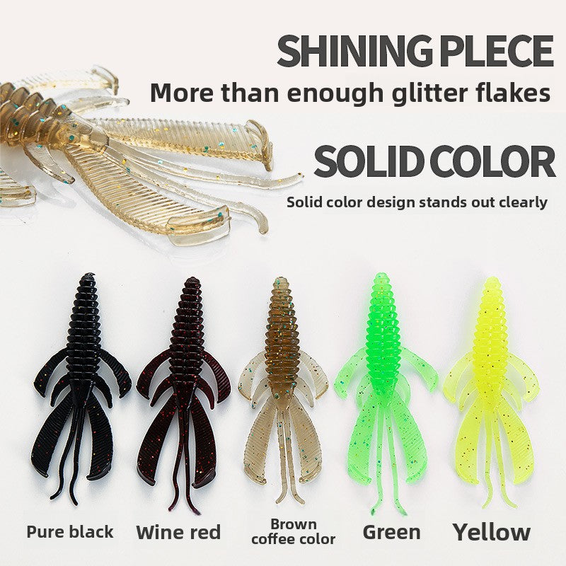 Frogman Ballet Shrimp Floating Shrimp Bait Obstruction Shrimp Type Soft Bug Fishing Bass Mandarin Fish Inverted Fishing Lead Head Hook Ned Shrimp