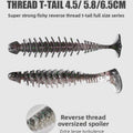 Reverse thread t-tail soft bait lead-headed hook perch mandarin fish tilted mouth Luya false bait spoiler submerged T-tail soft worm