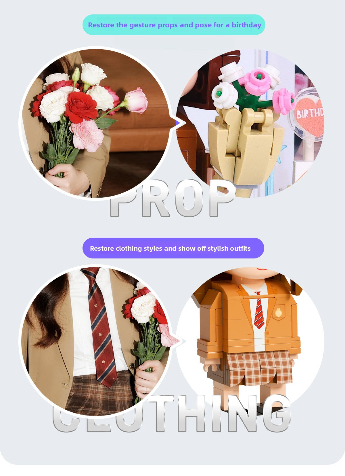 Birthday gift girlfriend photo custom building block portrait DIY figure doll give girl gift
