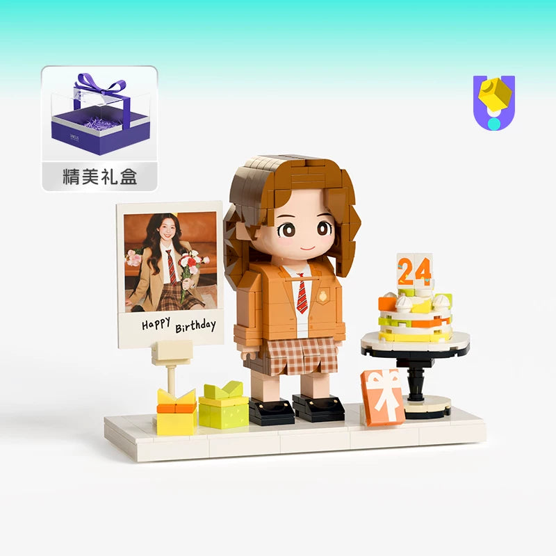 Birthday gift girlfriend photo custom building block portrait DIY figure doll give girl gift