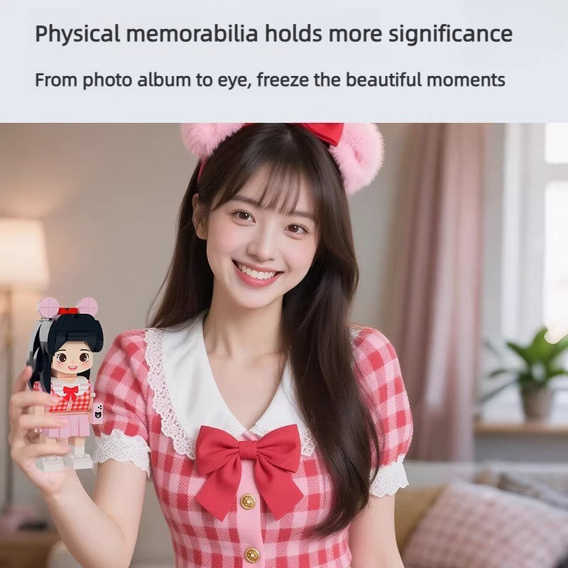 Photo building block custom portrait couple girlfriend DIY handmade birthday gift creative doll