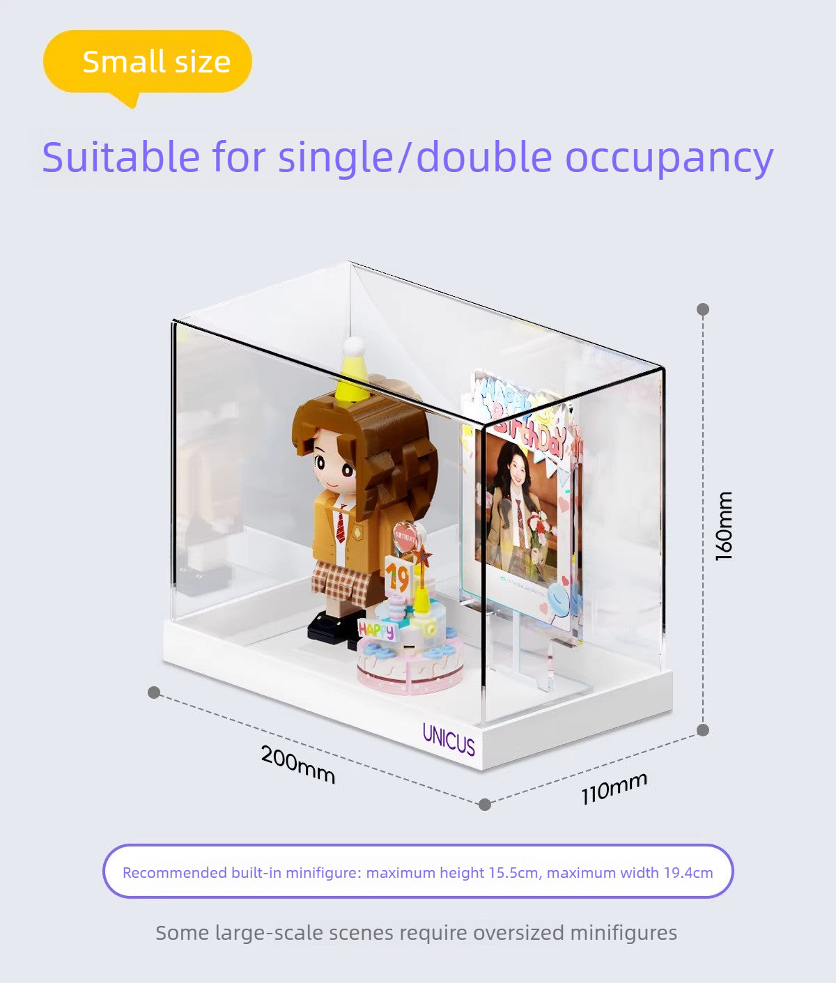[Single double acrylic cover size optional] Figure dust cover storage display box [Shipped separately]