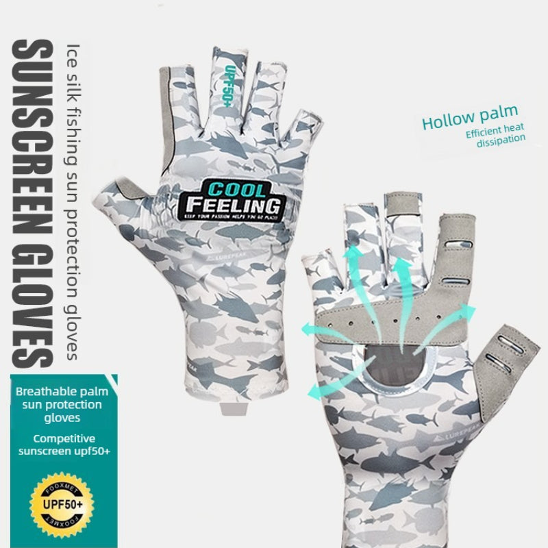 Lucky Lures Sunscreen Fishing Gloves – Breathable Five-Finger