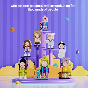 Photo building block custom portrait couple girlfriend DIY handmade birthday gift creative doll