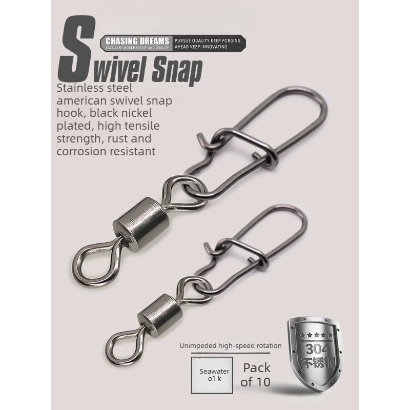 Enhanced Figure‑8 Swivel Snap Connectors, Stainless Steel Rotating 8‑Ring, Complete Range of Fishing Accessories