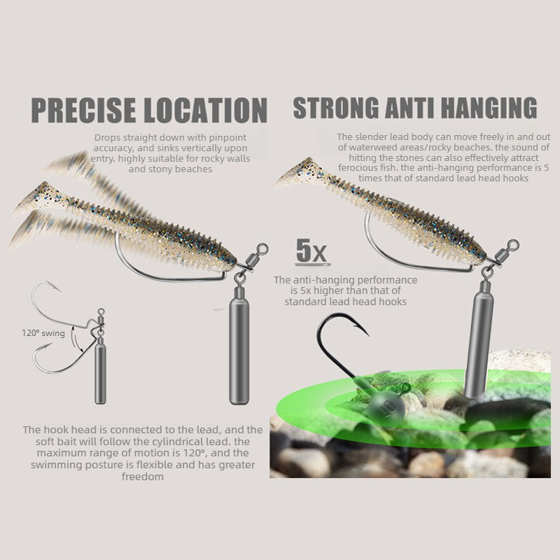 Chicken Coffee JIKA Tungsten Steel Fishing Group Anti-Hanging Inverted Fishing Black Pit Free Fishing Group Sequins Texas Hook Soft Bait Hook