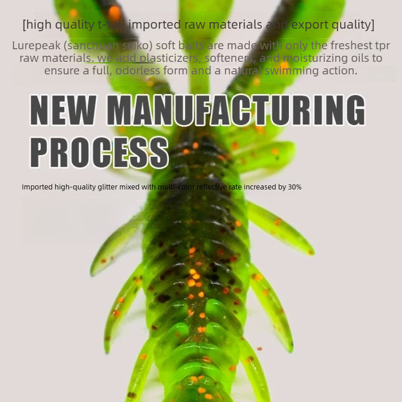 LUREPEAK Floating shrimp soft bait Ned NED upside down fishing black pit perch Luya mayfly shrimp type soft bait soft worm