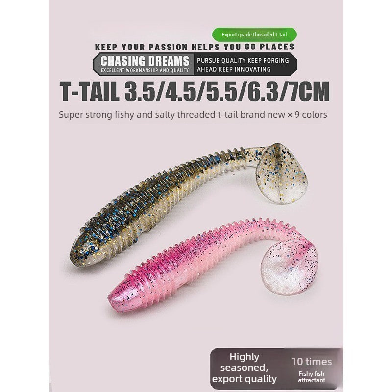 Thread‑tailed Soft Lures, Jig Heads, Drop Shot Rigs, Texas Rigs, for Bass, Mandarin Fish, Topmouth Culter, Spiral Soft Worm Lure Fishing Baits