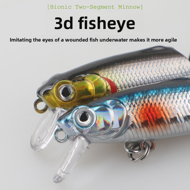 Microfishing sinking minnow lures for lure fishing, 3.8g two-section minnow swimming baits, artificial lures for topmouth culter, sharpbelly and sea bass